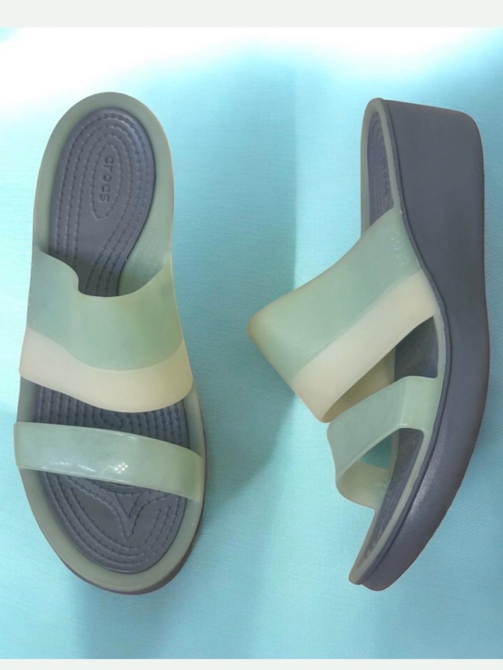 Crocs CIABATTA Colorblock wedge sandals women’s size 7